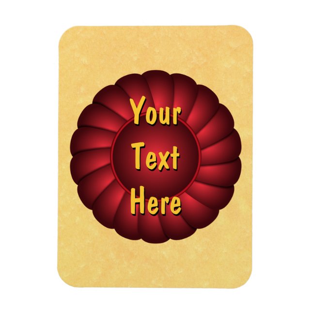 Red Ribbon Rosette to Personalise Magnet (Vertical)