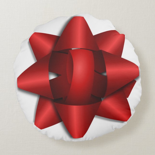 Red Ribbon Round Pillow (Back)