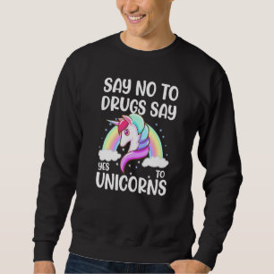 Red Ribbon Say No Say Yes To Unicorns Week Kids Yo Sweatshirt