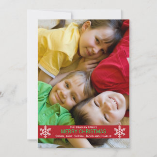 Red Ribbon Snowflake Christmas Card