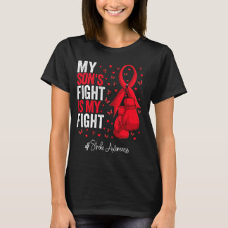 Red Ribbon Son Stroke Awareness T-Shirt