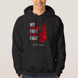 Red Ribbon Stepdad Stroke Awareness Hoodie