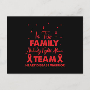 Red Ribbon Team Heart Disease Warrior Postcard