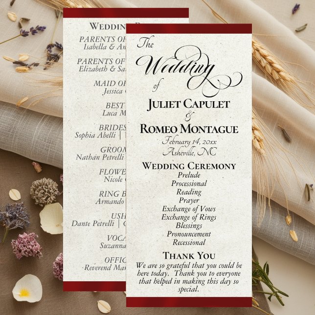 Red Ribbon Wedding Programme (Creator Uploaded)