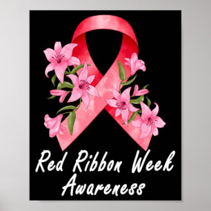 Red Ribbon Week 2021 Awareness Men Women Kids Poster