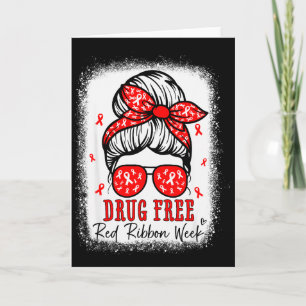 Red Ribbon Week Awareness Coquette Drug Anti-drug  Card