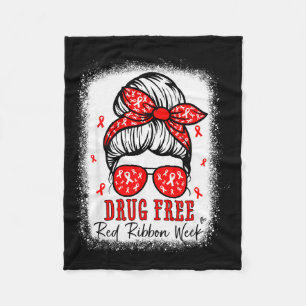 Red Ribbon Week Awareness Coquette Drug Anti-drug  Fleece Blanket