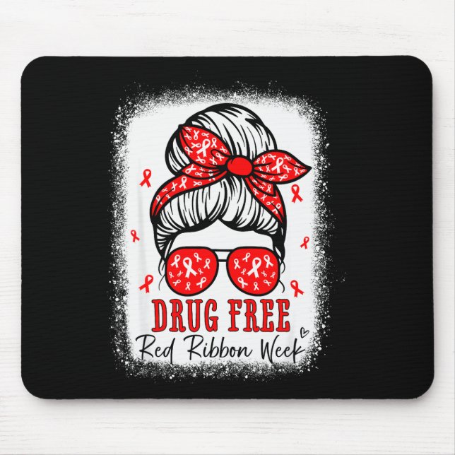 Red Ribbon Week Awareness Coquette Drug Anti-drug  Mouse Mat (Front)