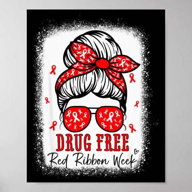 Red Ribbon Week Awareness Coquette Drug Anti-drug  Poster (Front)