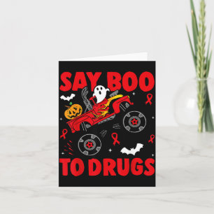 Red Ribbon Week Awareness Halloween Say Boo To Card