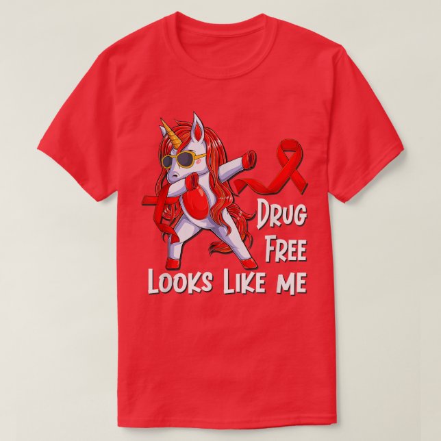 Red Ribbon Week Drug Free Looks Like This 27234922 T-Shirt (Design Front)