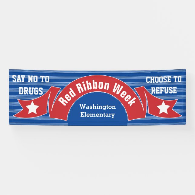 Red Ribbon Week - Drug Free School Banner (Horizontal)