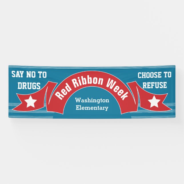 Red Ribbon Week - Drug Free School Banner (Horizontal)