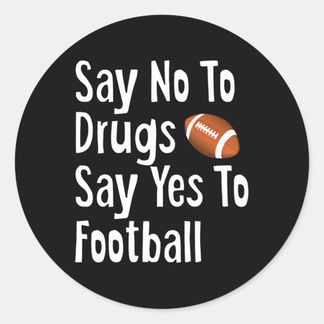 Red Ribbon Week Kids Youth Say No Say Yes to Footb Classic Round Sticker (Front)
