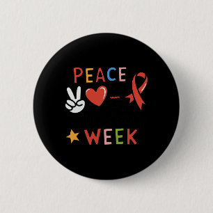 Red Ribbon Week Peace Love Cure Drug Free Say No T 6 Cm Round Badge