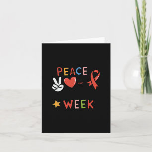 Red Ribbon Week Peace Love Cure Drug Free Say No T Card