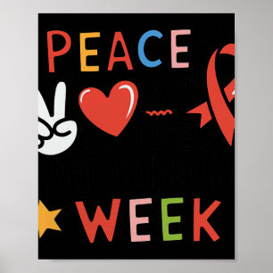 Red Ribbon Week Peace Love Cure Drug Free Say No T Poster
