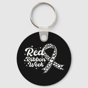Red Ribbon Week Ribbon Hearts Wear Red Ribbon Awar Key Ring