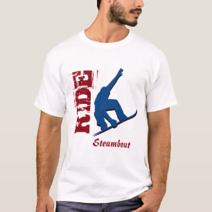Red Ride Steamboat Snowboard T-Shirt