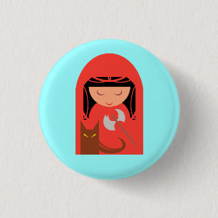 Red Riding Hood and The Big Bad Wolf 3 Cm Round Badge