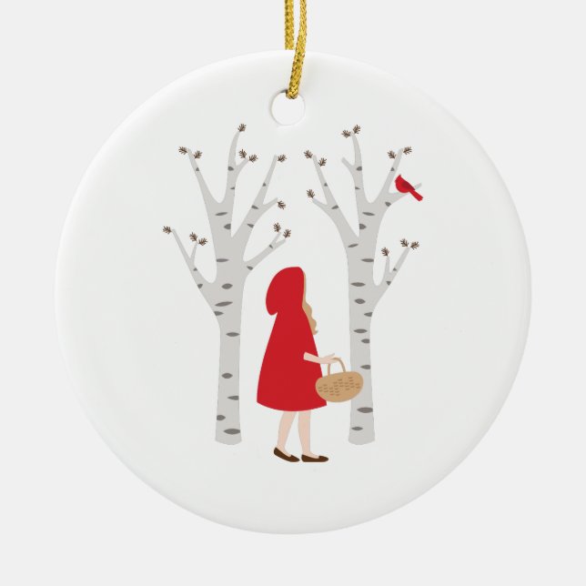 Red Riding Hood Ceramic Tree Decoration (Front)
