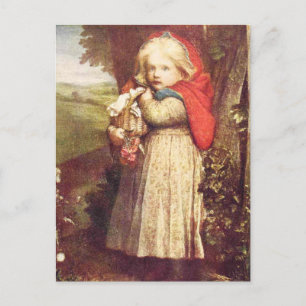 Red Riding Hood Clutching Basket Postcard