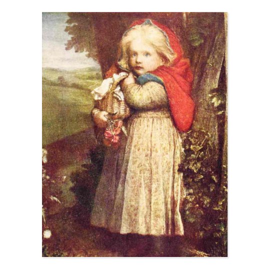 Red Riding Hood Clutching Basket Postcard
