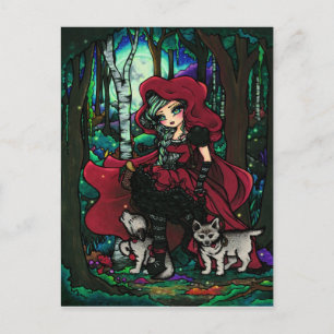 Red Riding Hood Fairytale Art Postcard