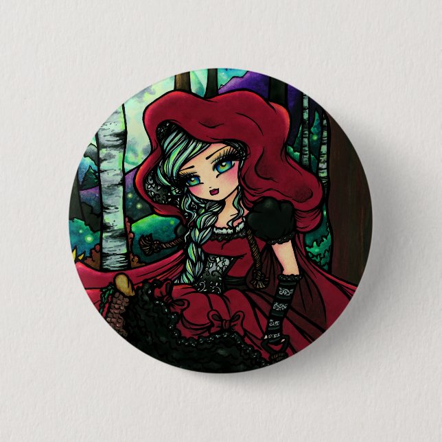 Red Riding Hood Fairytale Fairy Fantasy 6 Cm Round Badge (Front)