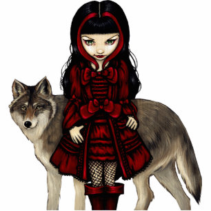 Red Riding Hood in Autumn gothic Photo Sculpture
