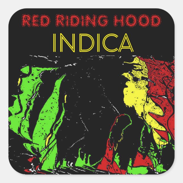 RED RIDING HOOD INDICA SQUARE STICKER (Front)