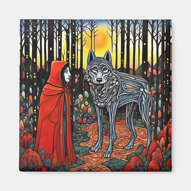 Red Riding Hood meets The Wolf Magnet (Front)