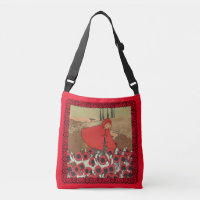 Red Riding Hood Picking Flowers in Field Wolf Red