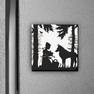 Red Riding Hood Silhouette Magnet