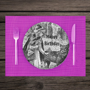 Red Riding Hood Wolf Forest Fairy Tale Birthday Paper Plate