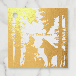 Red Riding Hood Woods Flowers With Wolf Favour Tags