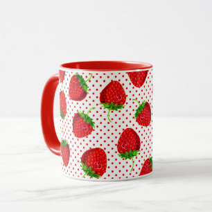 Red Ripe Strawberry Pattern  Mug