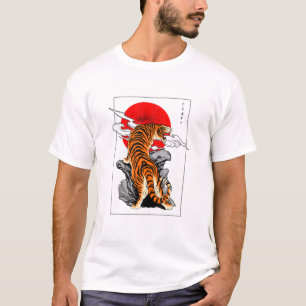 Red Rising Sun Flag Japan Style Tokyo Asia Japanes T-Shirt