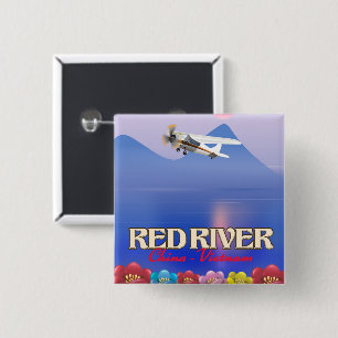 Red River Cambodia Vacation poster 15 Cm Square Badge