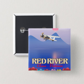 Red River Cambodia Vacation poster 15 Cm Square Badge