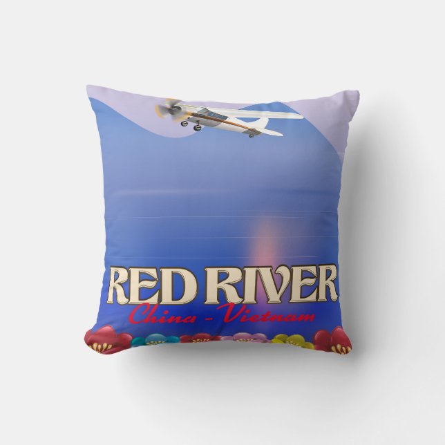Red River Cambodia Vacation poster Cushion (Front)