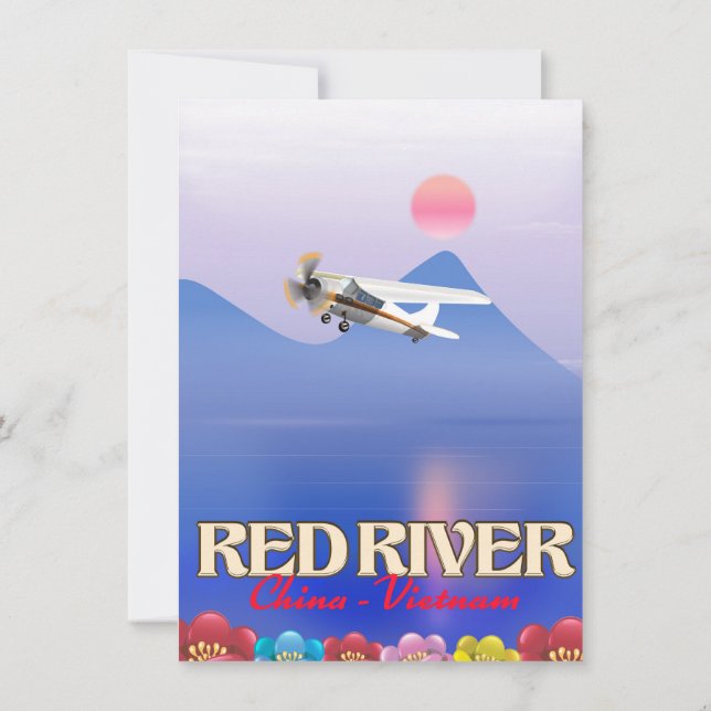 Red River Cambodia Vacation poster Invitation (Back)