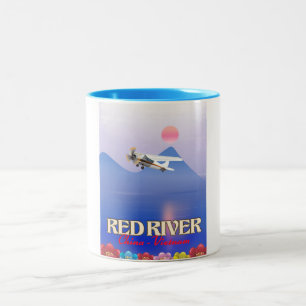Red River Cambodia Vacation poster Two-Tone Coffee Mug