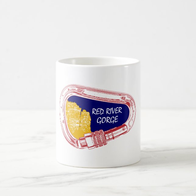 Red River Gorge Climbing Carabiner Coffee Mug (Center)