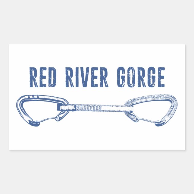 Red River Gorge Climbing Quickdraw Rectangular Sticker (Front)