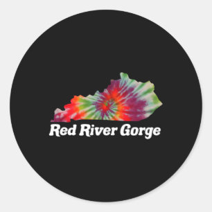 Red River Gorge Climbing Rrg Kentucky Tie Dye Classic Round Sticker