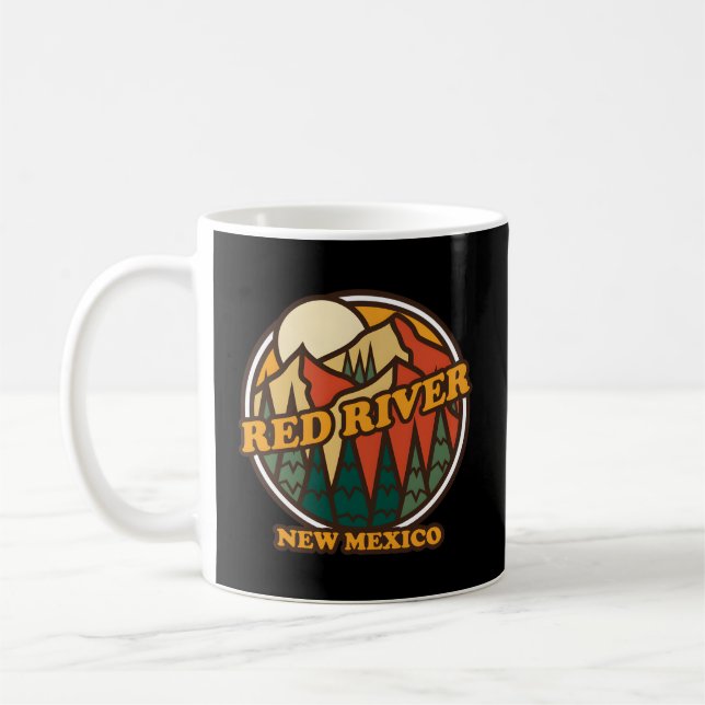 Red River New Mexico Mountain Hiking Print Coffee Mug (Left)