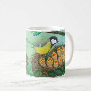 Red Robin and Great Tit Bird Nesting  Coffee Mug