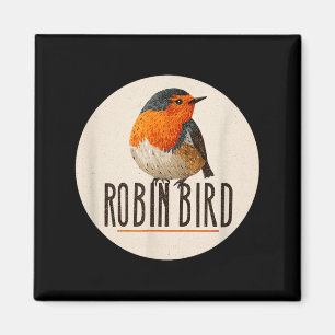 Red Robin Bird Look Magnet