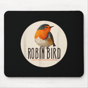 Red Robin Bird Look Mouse Mat